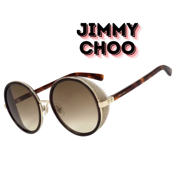New  AUTHENTIC Round Jimmy Choo Women's Beautiful Sunglasses. Retail : $599.95 - Picture 2 of 4